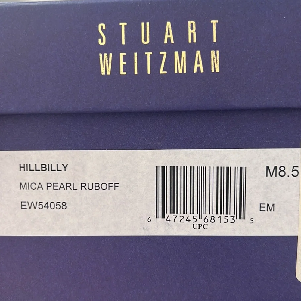 NIB Stuart Weitzman “Hillbilly” pewter metallic croc Leather studded Cowboy Boot - Picture 7 of 16